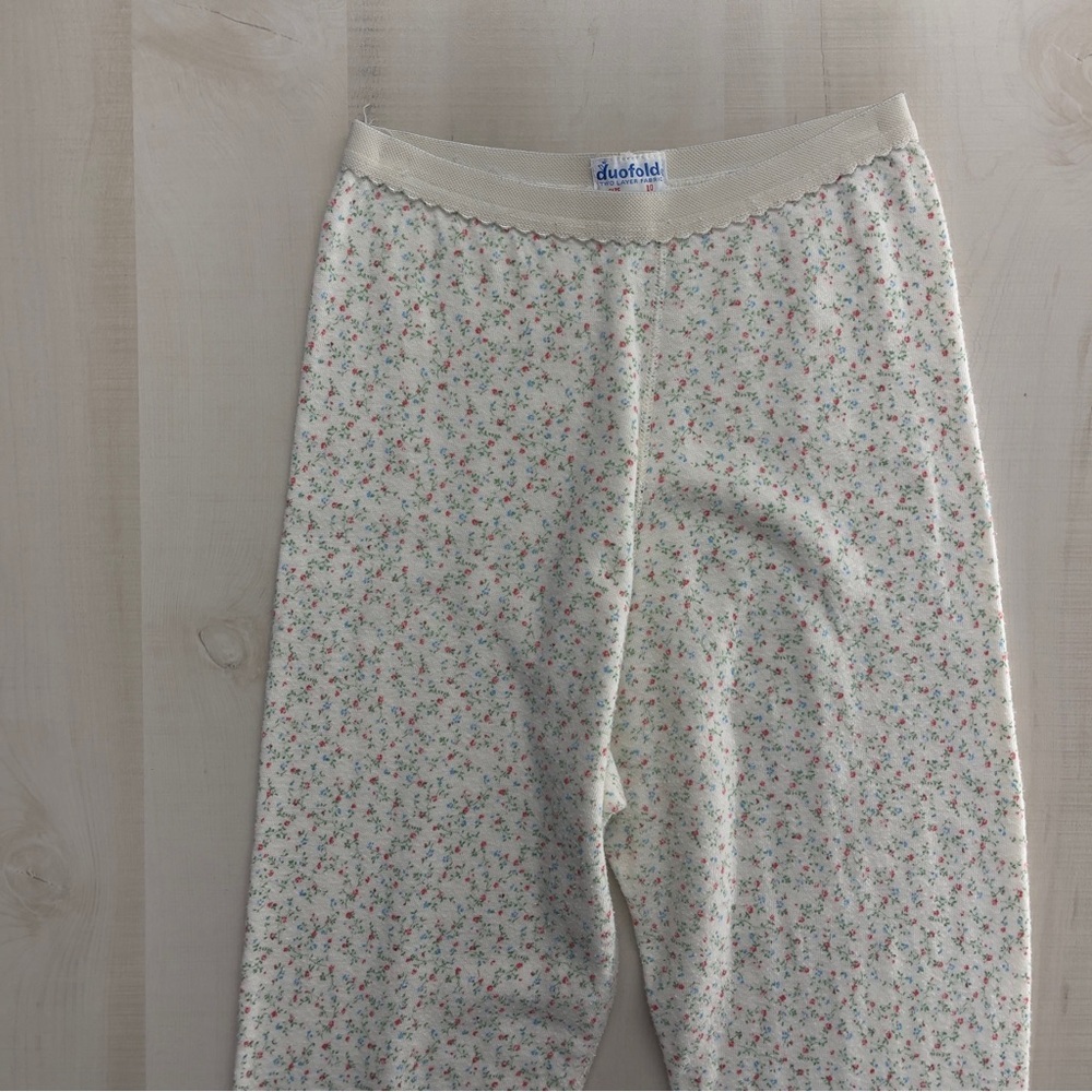 vtg 70s DUOFOLD floral layering leggings pants pajamas lounge ski snow warm 10 - Picture 3 of 6